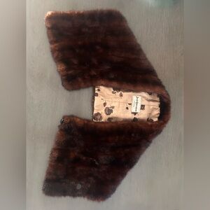 JACOB LOWENBERG REAL brown fur scarf Chicago 48” long